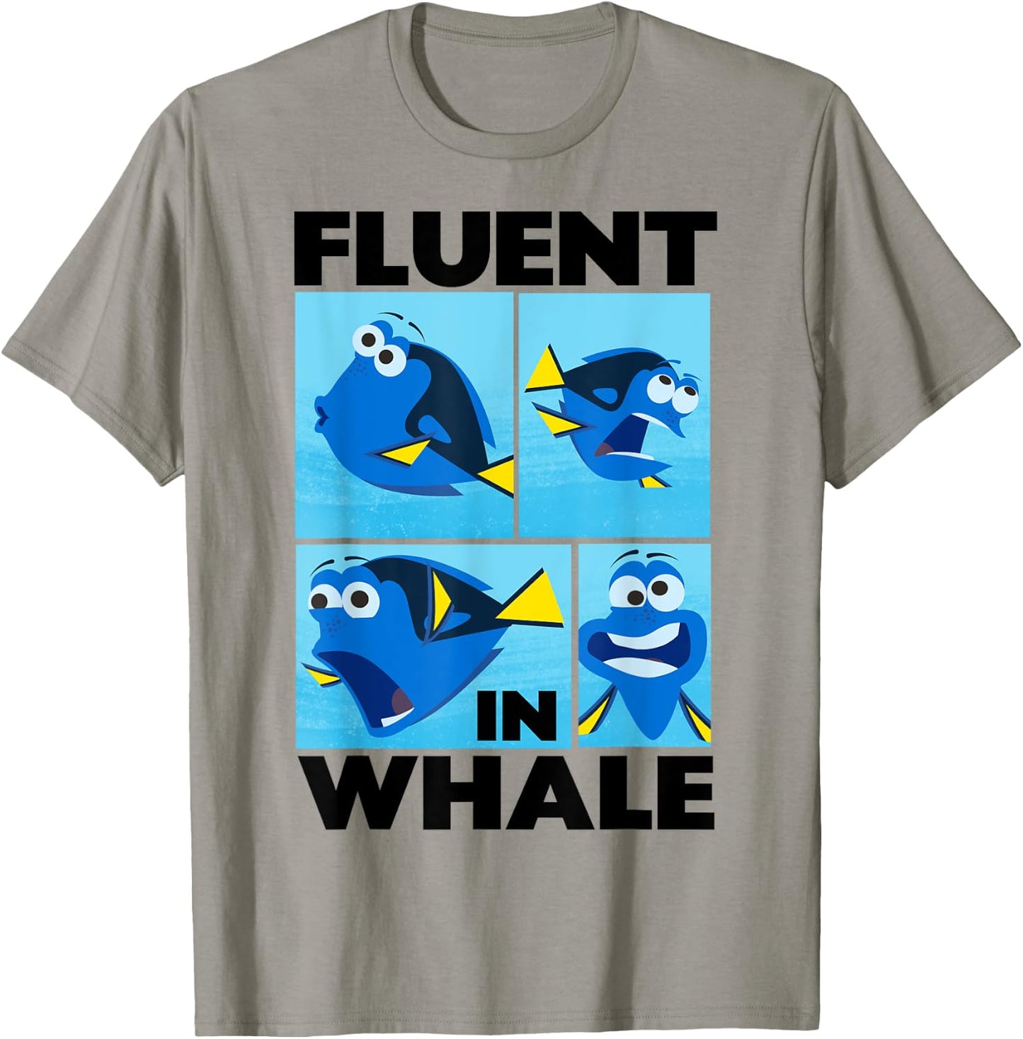 Disney Pixar Finding Dory Fluent in Whale Dory Box Ups T-Shirt - T-Shirt | Sand