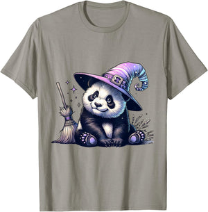 Halloween Panda Funny Panda Lover Witch Hat Costume T-Shirt - T-Shirt | Sand
