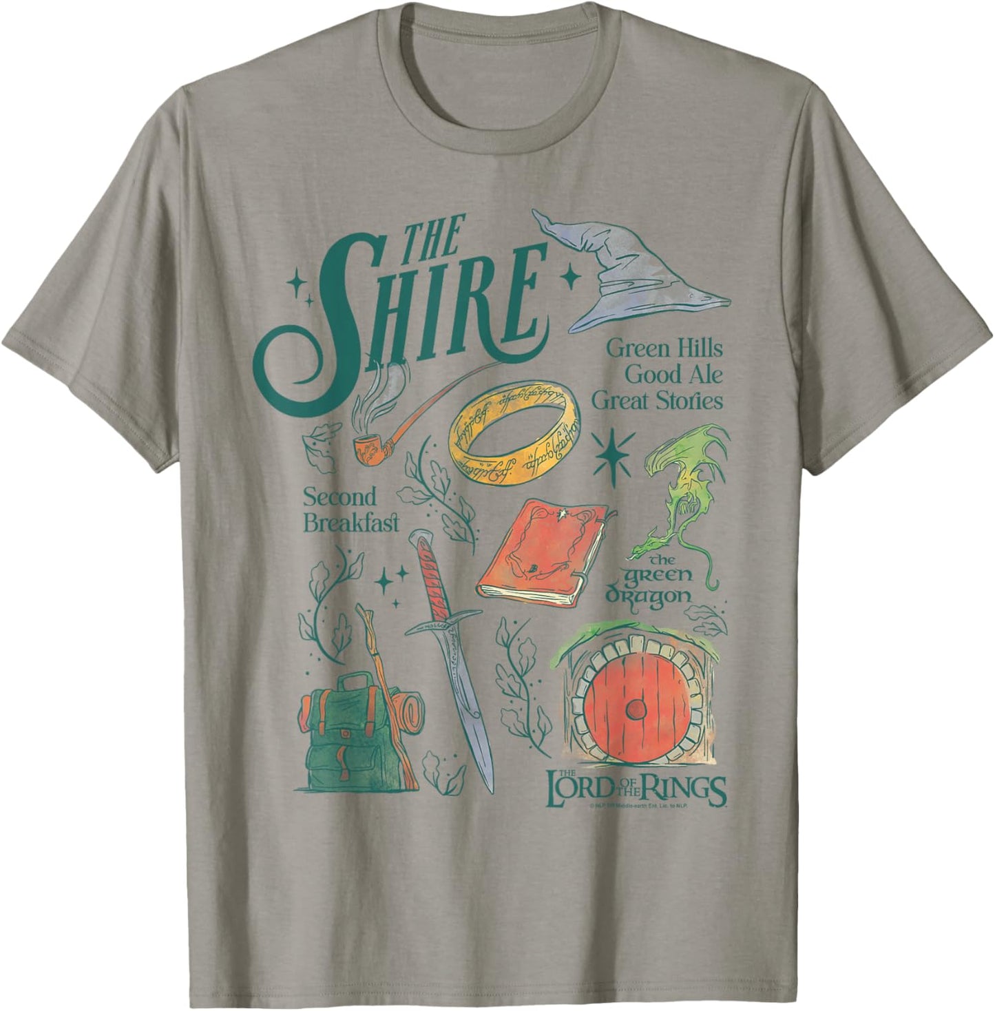 The Lord of the Rings The Shire Green Hills Good Ale Icons T-Shirt - T-Shirt | Sand
