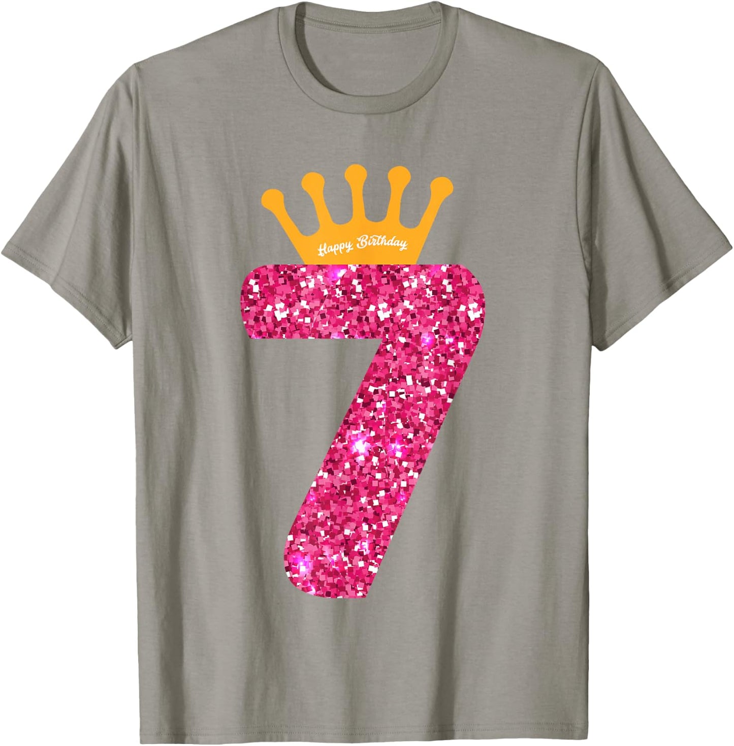 Happy Birthday Girls 7th Party 7 Years Old Bday T-Shirt - T-Shirt | Sand