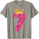 Happy Birthday Girls 7th Party 7 Years Old Bday T-Shirt - T-Shirt | Sand