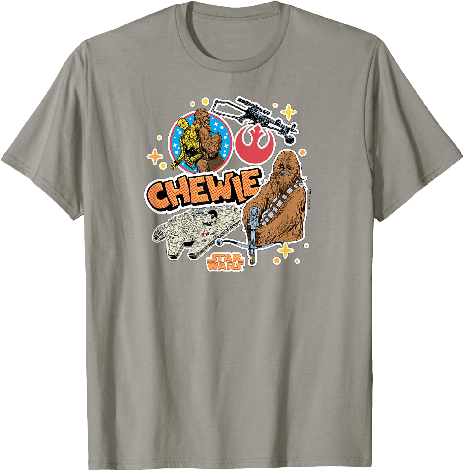 Star Wars - Chewbacca Stickers T-Shirt - T-Shirt | Sand