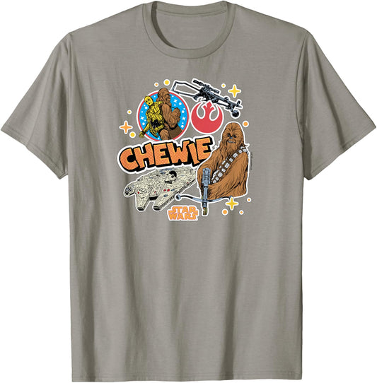 Star Wars - Chewbacca Stickers T-Shirt - T-Shirt | Sand