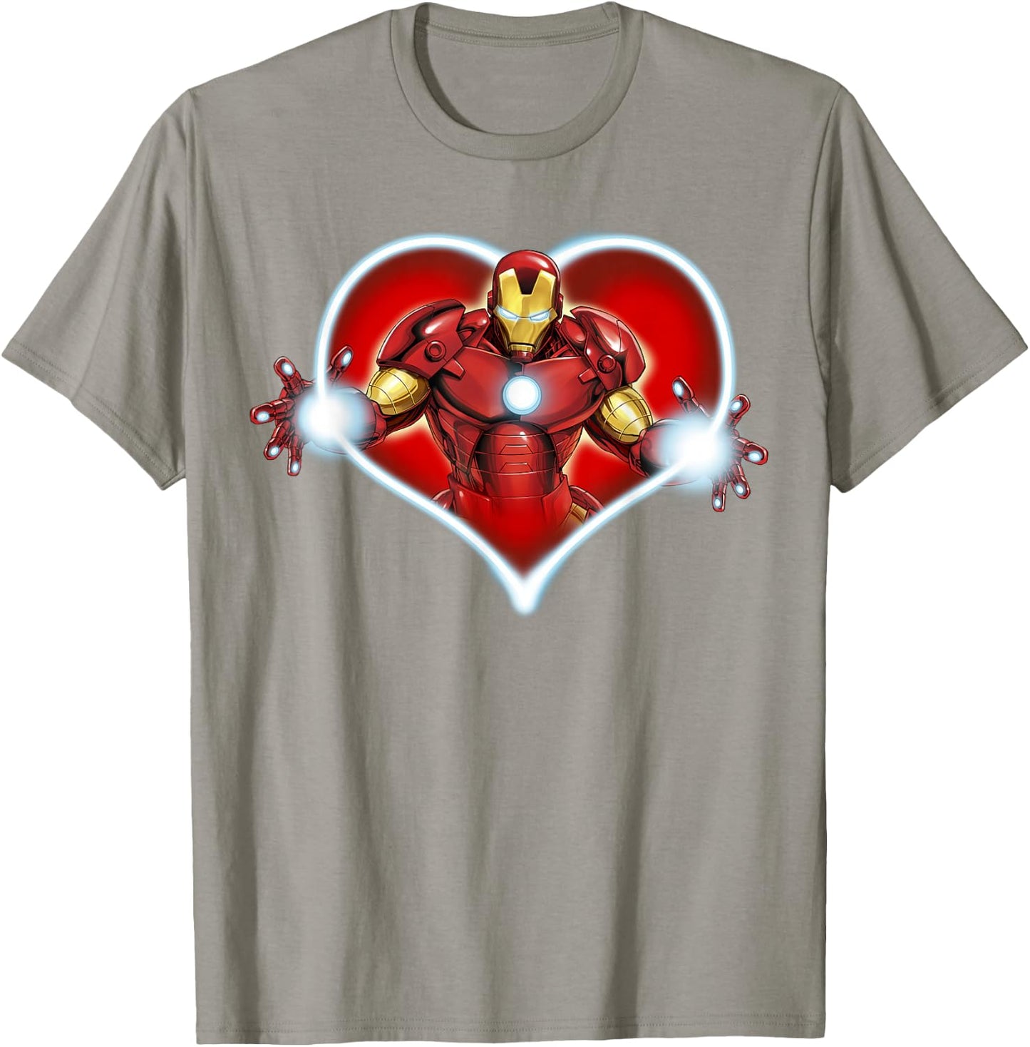 Marvel Iron Man Heart Blaster Glow Valentine Graphic T-Shirt - T-Shirt | Sand