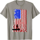 FISHING American Flag | USA Fishersman Boat Shirt T-Shirt - T-Shirt | Sand