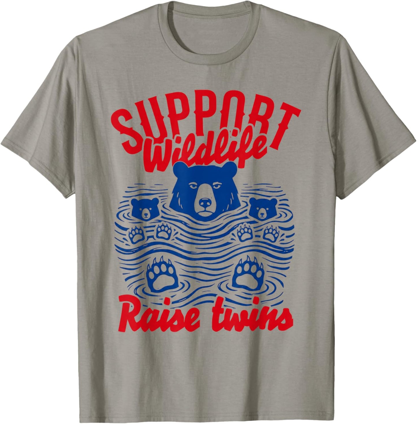 Support Wildlife Raise Twins T-Shirt - T-Shirt | Sand