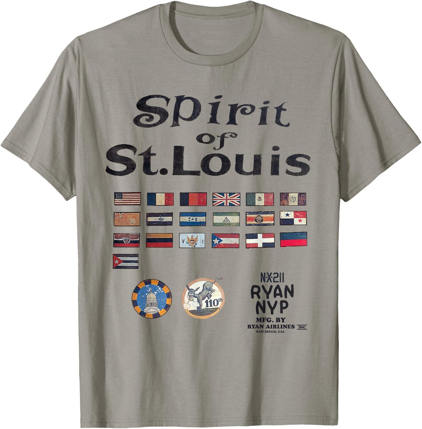 Spirit of St. Louis | Historical Aviation Series T-Shirt - T-Shirt | Sand