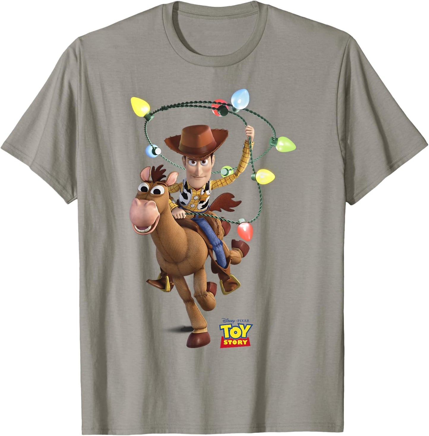 Disney Pixar Toy Story Woody Bullseye X-Mas Light T-Shirt - T-Shirt | Sand