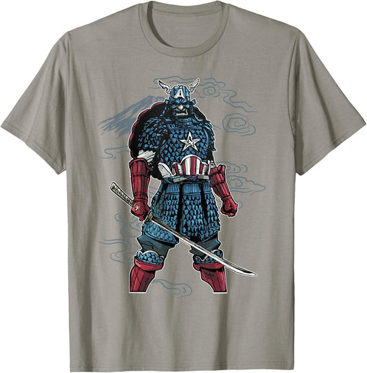 Marvel Captain America Mountain Samurai Graphic T-Shirt - T-Shirt | Sand