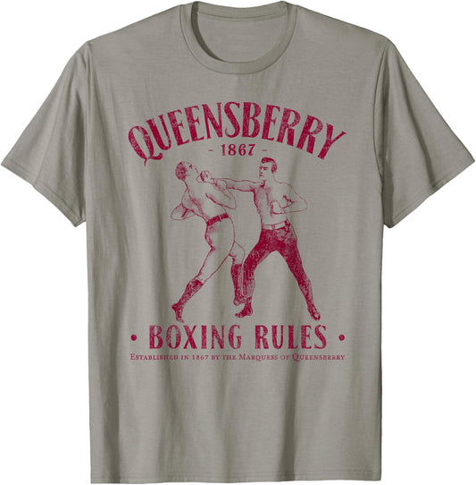 Distressed Vintage Boxing - Queensbury Boxing Rules T-Shirt - T-Shirt | Sand