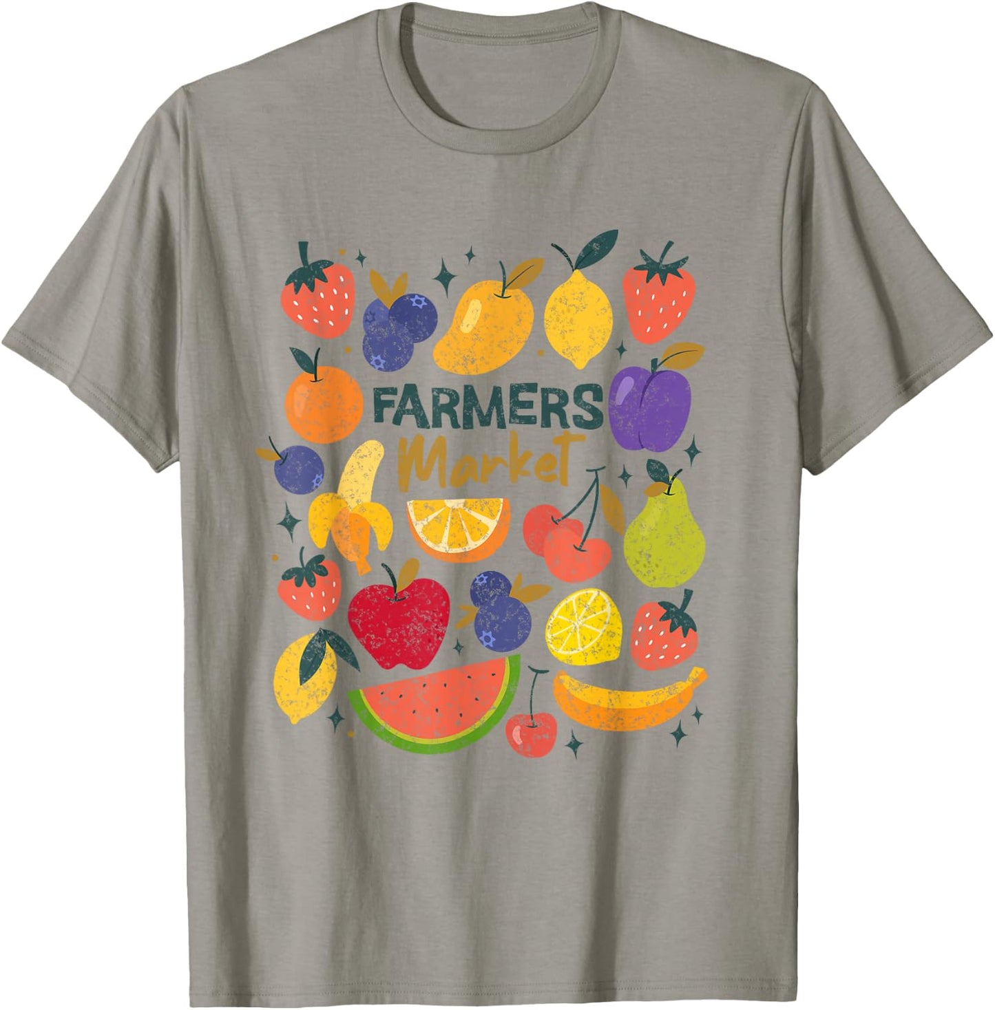 Farmers Market Fruit Lover Strawberry Blueberry Lemon Art T-Shirt - T-Shirt | Sand