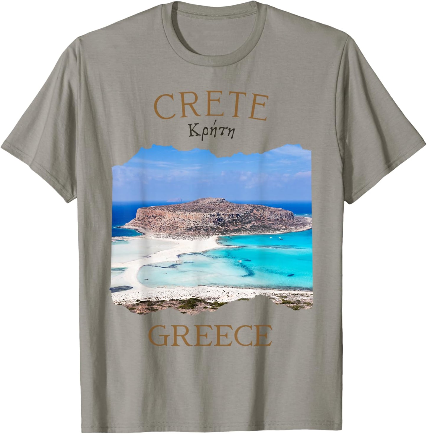 Greek Island Crete Greece featuring Balos Beach in Chania T-Shirt - T-Shirt | Sand