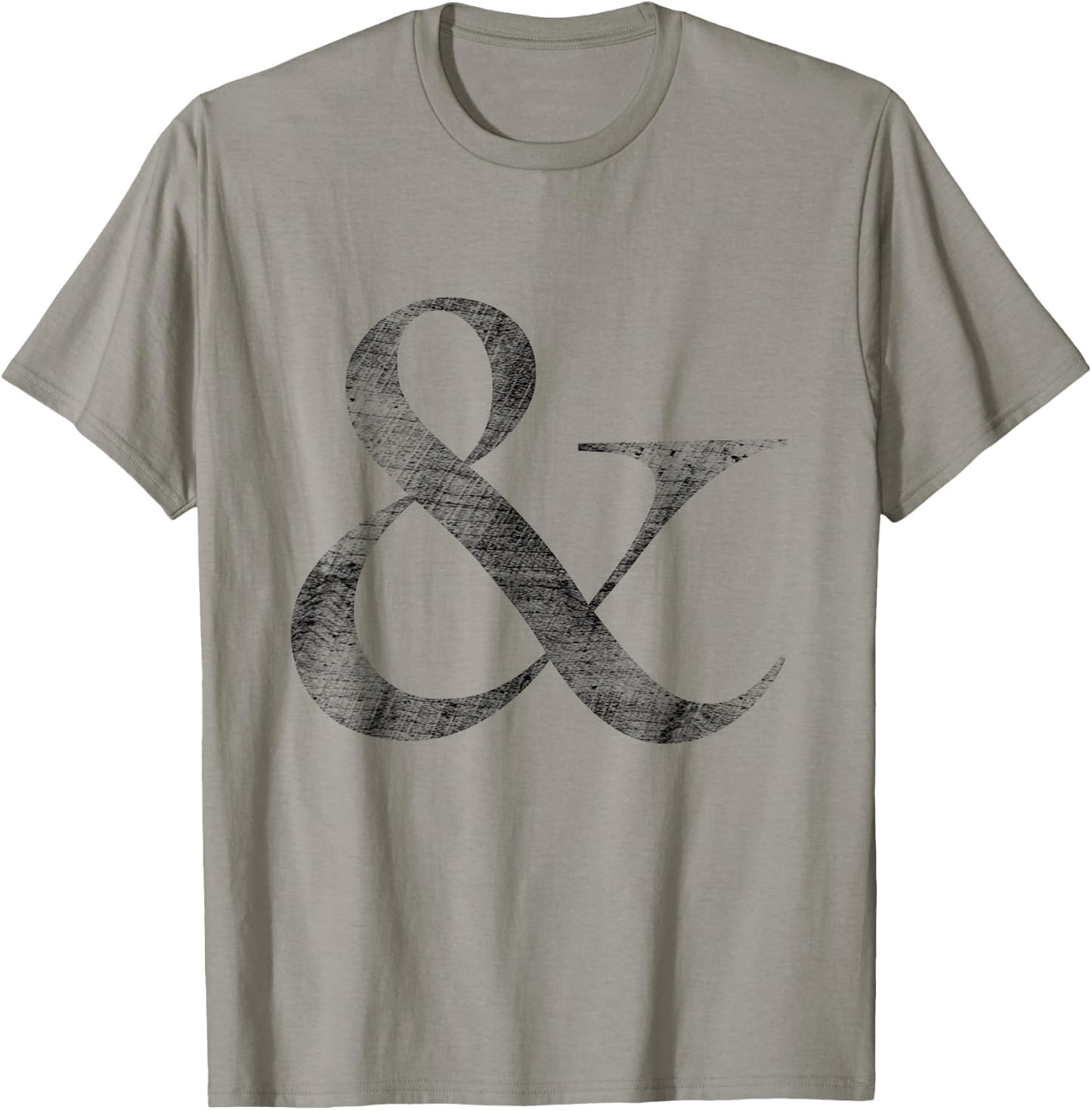 Big Medium Letterpress Style White Ampersand T-Shirt - T-Shirt | Sand