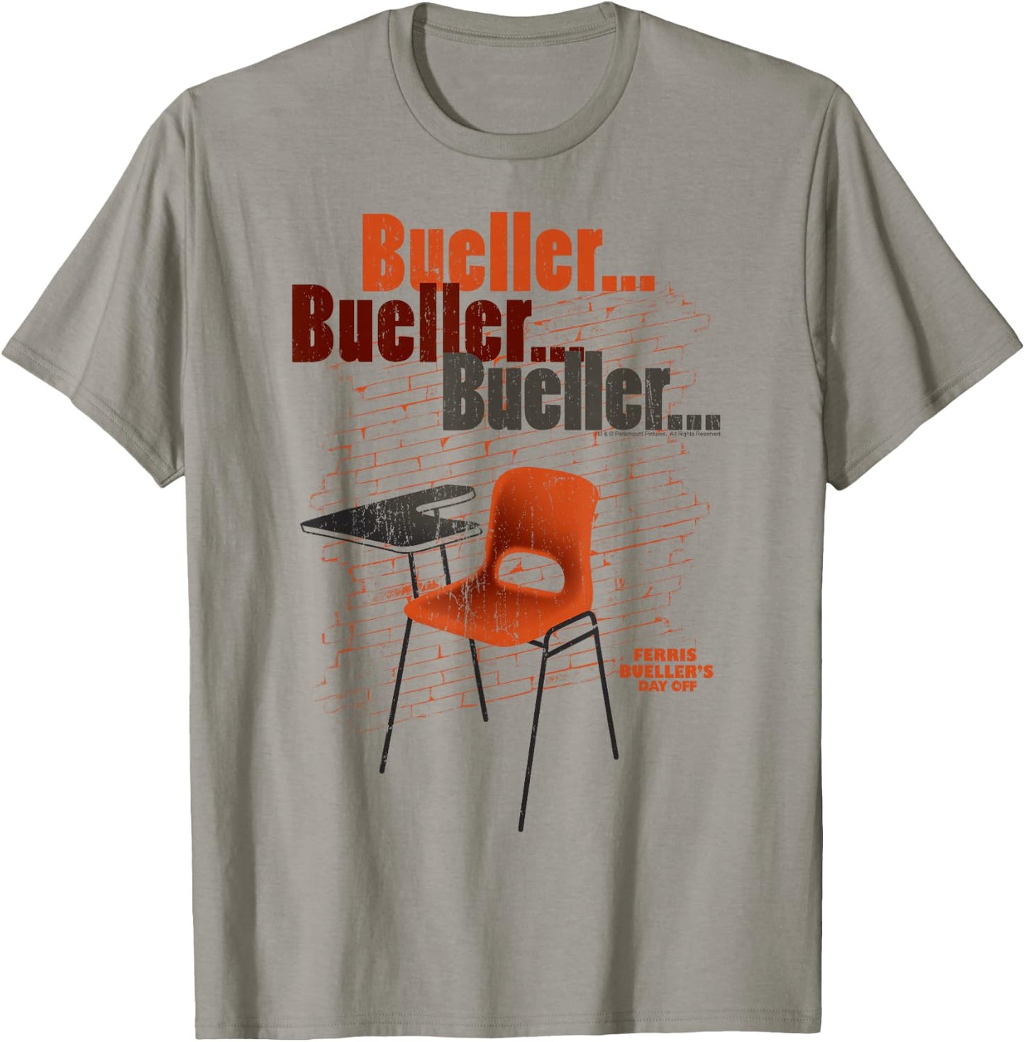 Ferris Bueller's Day Off Empty School Desk T-Shirt - T-Shirt | Sand