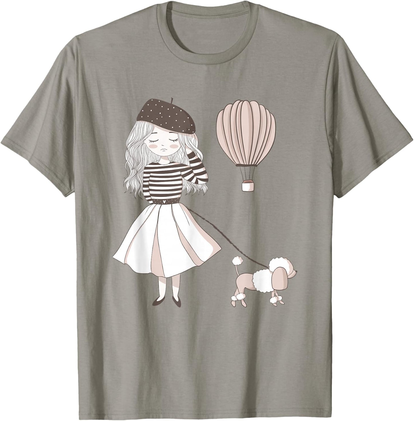 Sassy Southern Charm & Grace | Paris France | Cute French Girl & Poodle Gift T-Shirt - T-Shirt | Sand