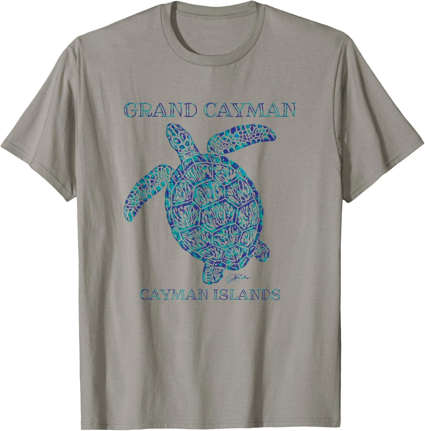 JCombs: Grand Cayman, Cayman Islands Sea Turtle T-Shirt - T-Shirt | Sand