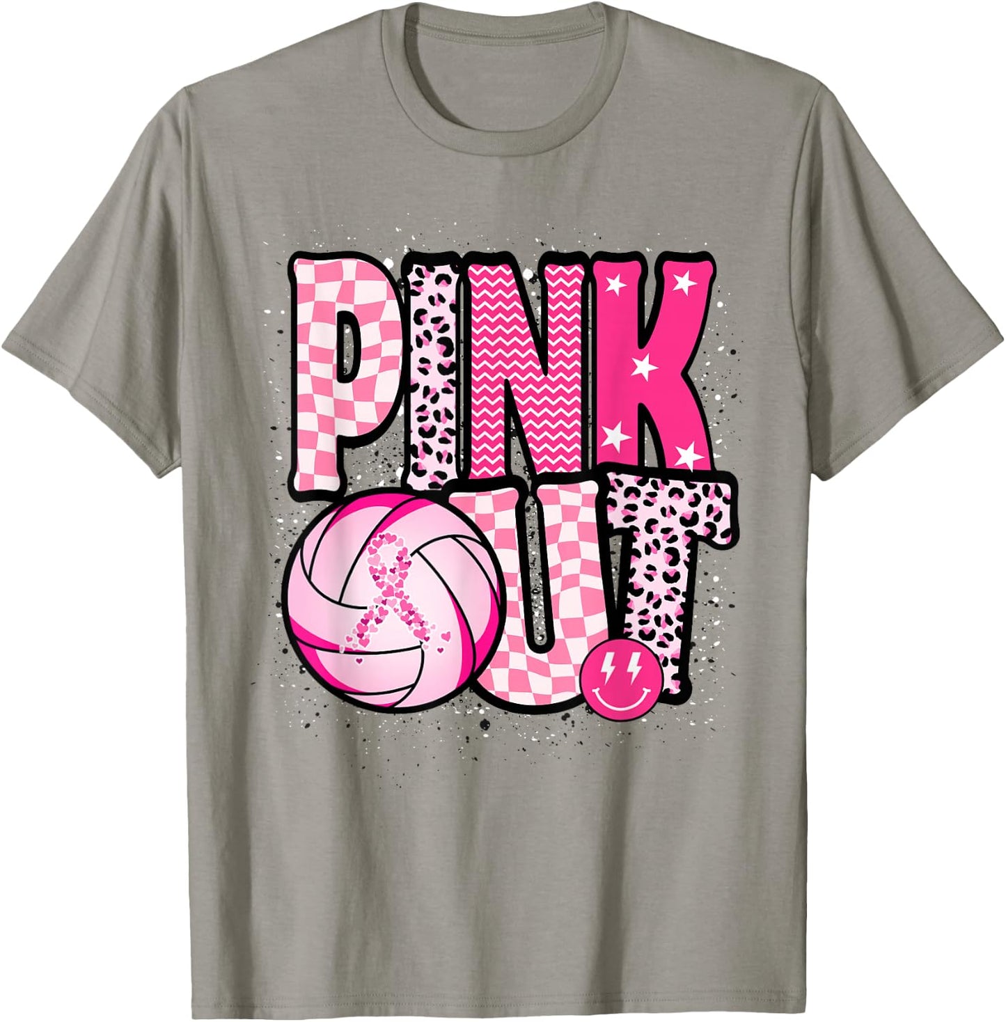 Dig For A Cure Volleyball Pink Out Breast Cancer Awareness T-Shirt - T-Shirt | Sand