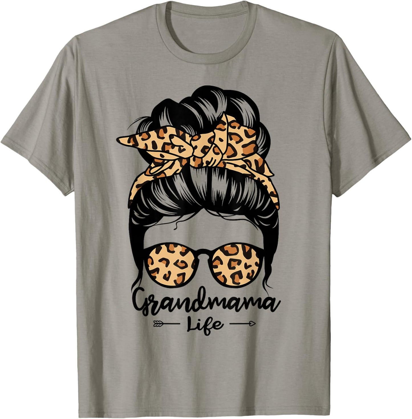 Grandmama Life Messy Bun Hair Funny Grandma T-Shirt - T-Shirt | Sand