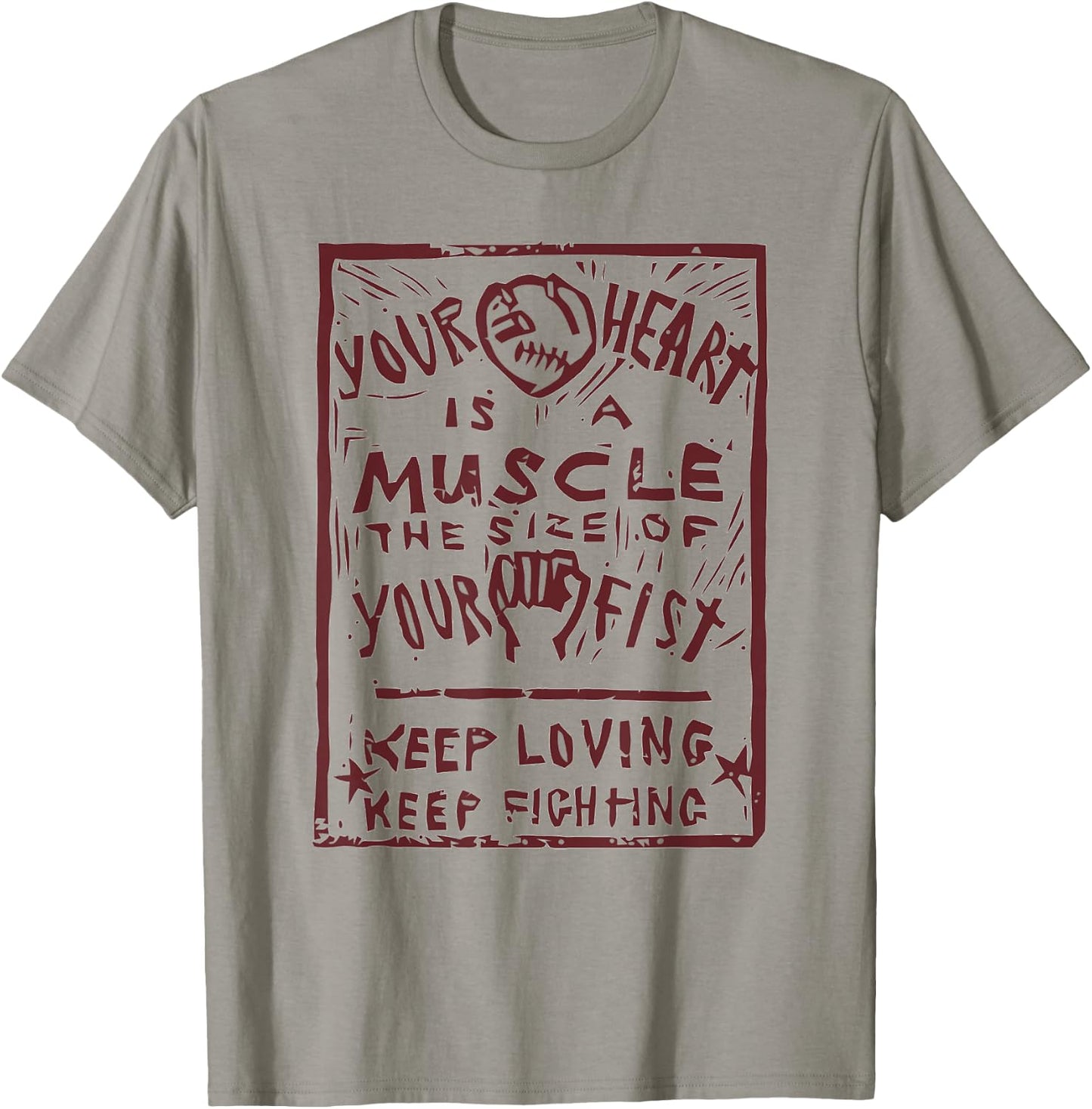"Your heart is a muscle the size of your fist" Punk Anarchy T-Shirt - T-Shirt | Sand