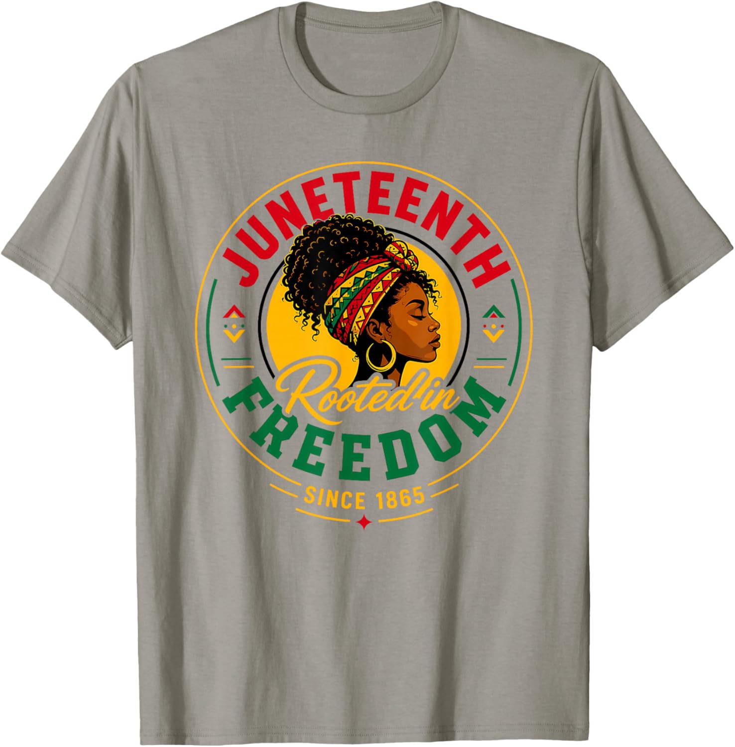Juneteenth Rooted in Freedom Since 1865 Black Women Afro T-Shirt - T-Shirt | Sand