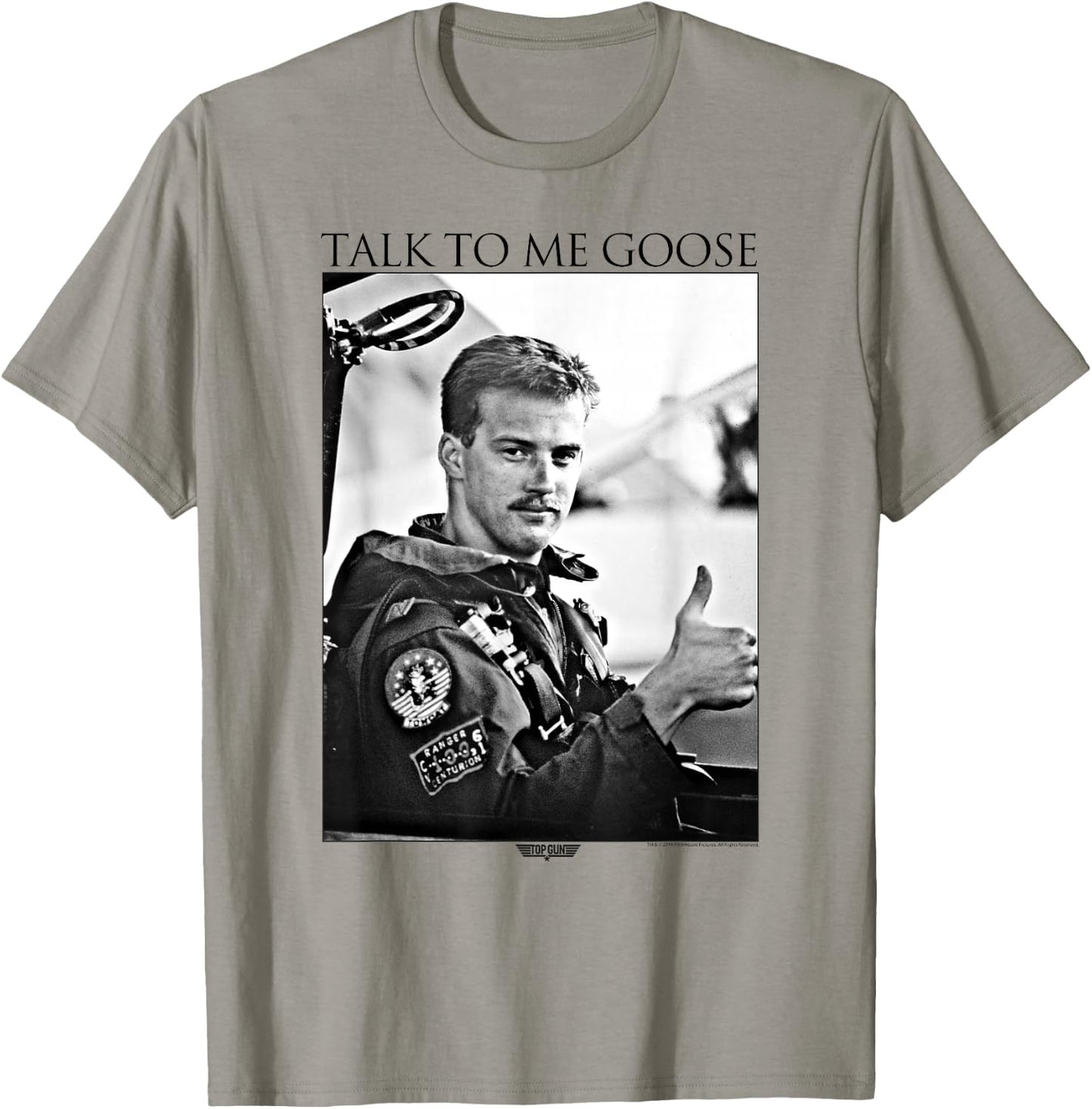 Top Gun Talk to Me Goose Black and White Photo Action Movie T-Shirt - T-Shirt | Sand