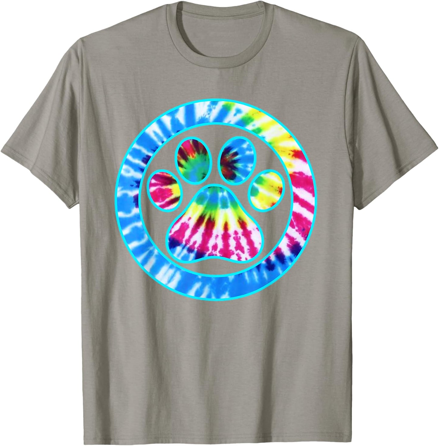Tie Dye Animal Cat Dog Paw Print | Pet Lover Shirt Gift T-Shirt - T-Shirt | Sand