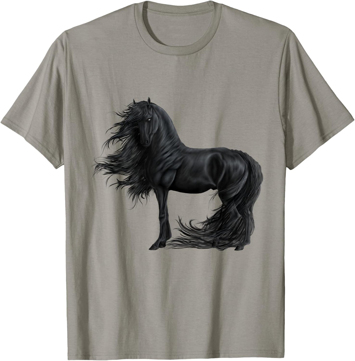 Horse Painting Riding Frisian Horse Rider Birthday T-Shirt - T-Shirt | Sand