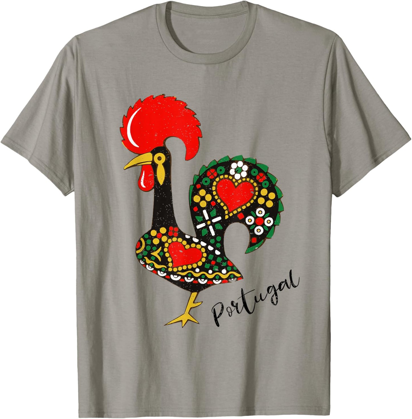Galo de Barcelos - Portuguese Rooster Design T-Shirt - T-Shirt | Sand