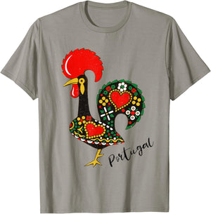 Galo de Barcelos - Portuguese Rooster Design T-Shirt - T-Shirt | Sand