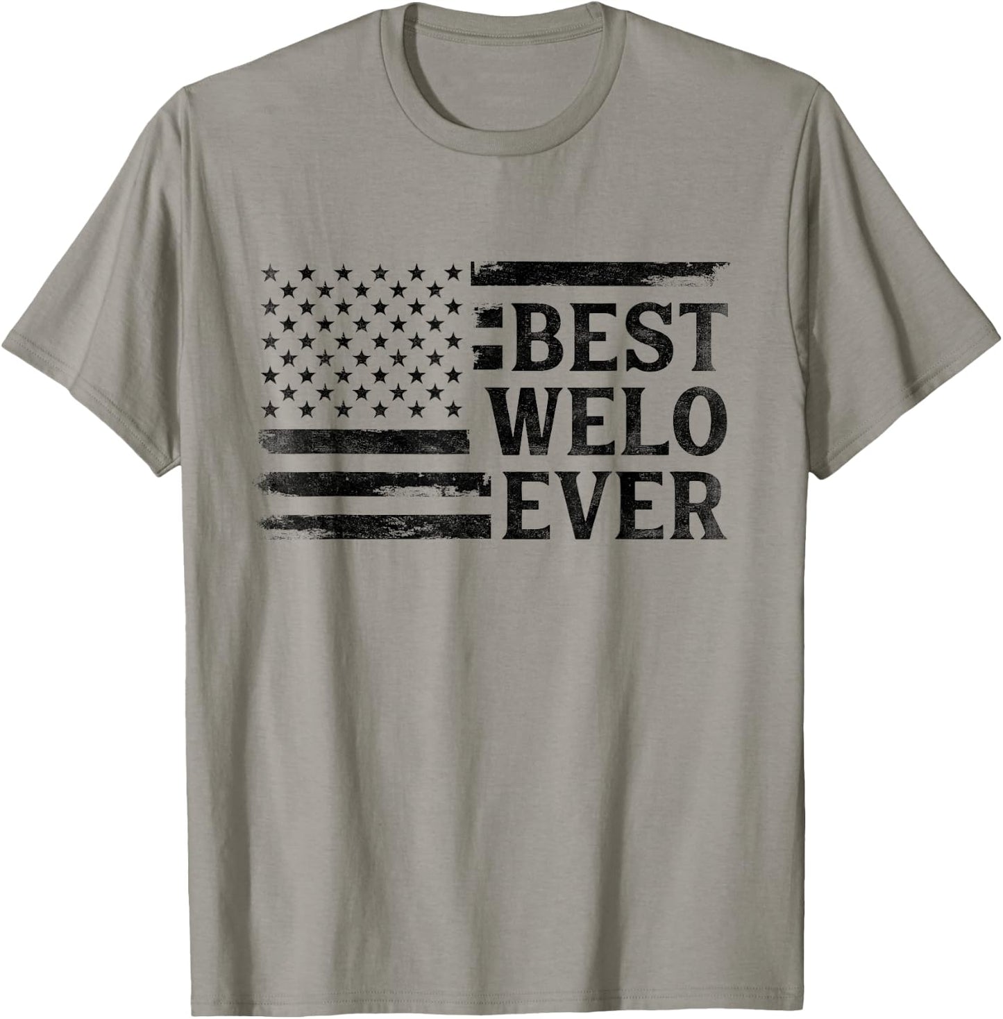 Best Welo Ever Black Vintage USA Flag Father's Day T-Shirt - T-Shirt | Sand