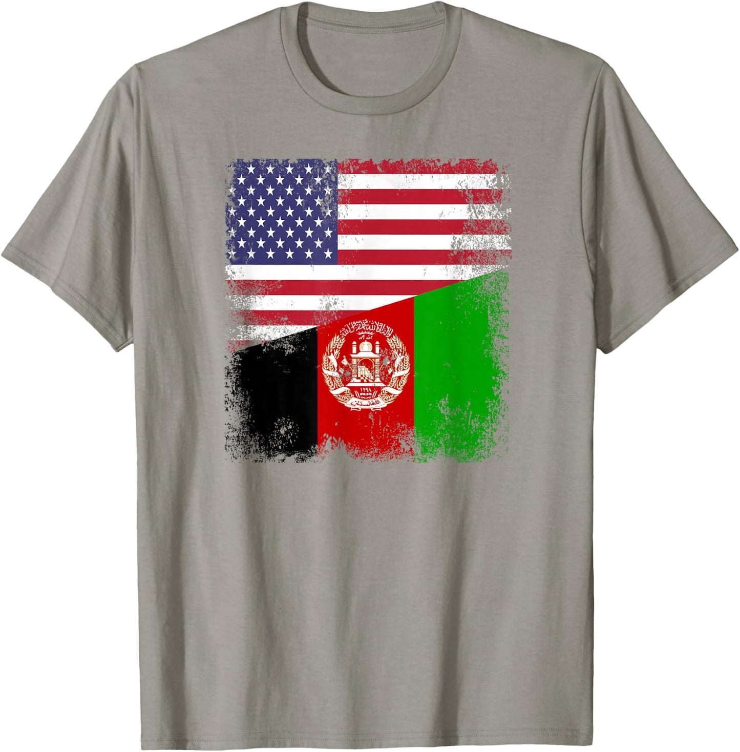 Half Afghan Flag | Vintage Afghanistan USA Gift T-Shirt - T-Shirt | Sand