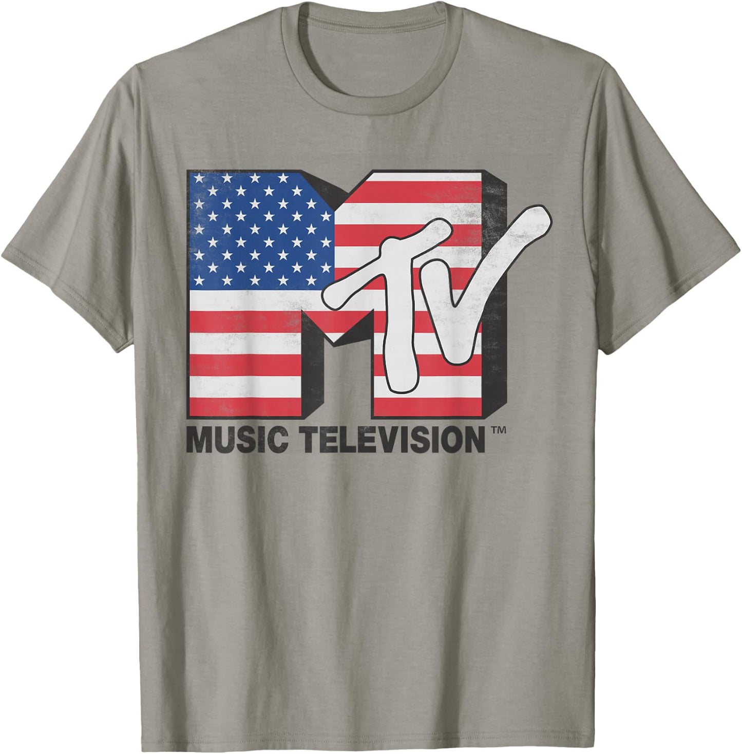 MTV American Flag Stars And Stripes Logo T-Shirt - T-Shirt | Sand