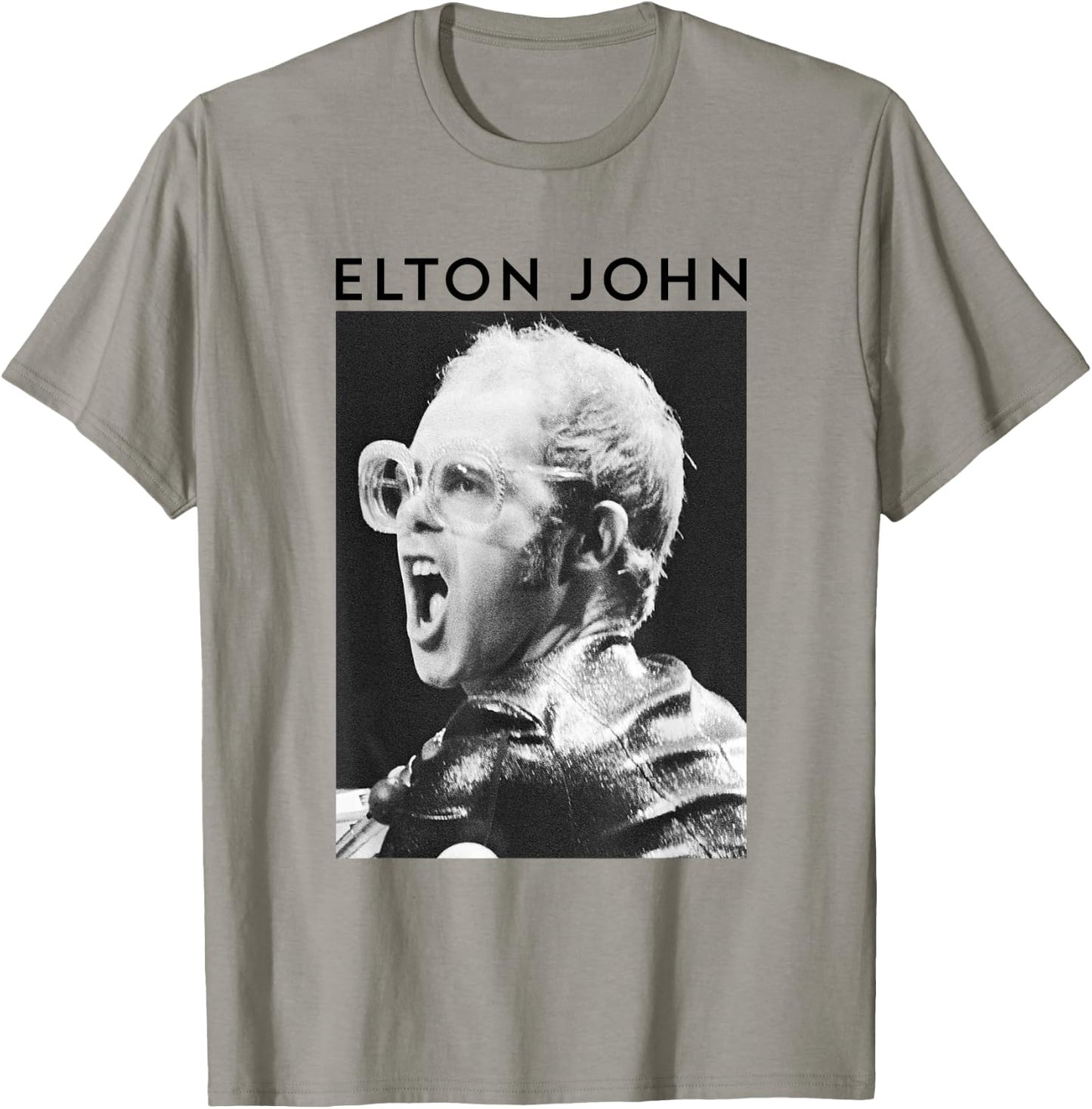 Elton John Official Black & White Photo T-Shirt - T-Shirt | Sand