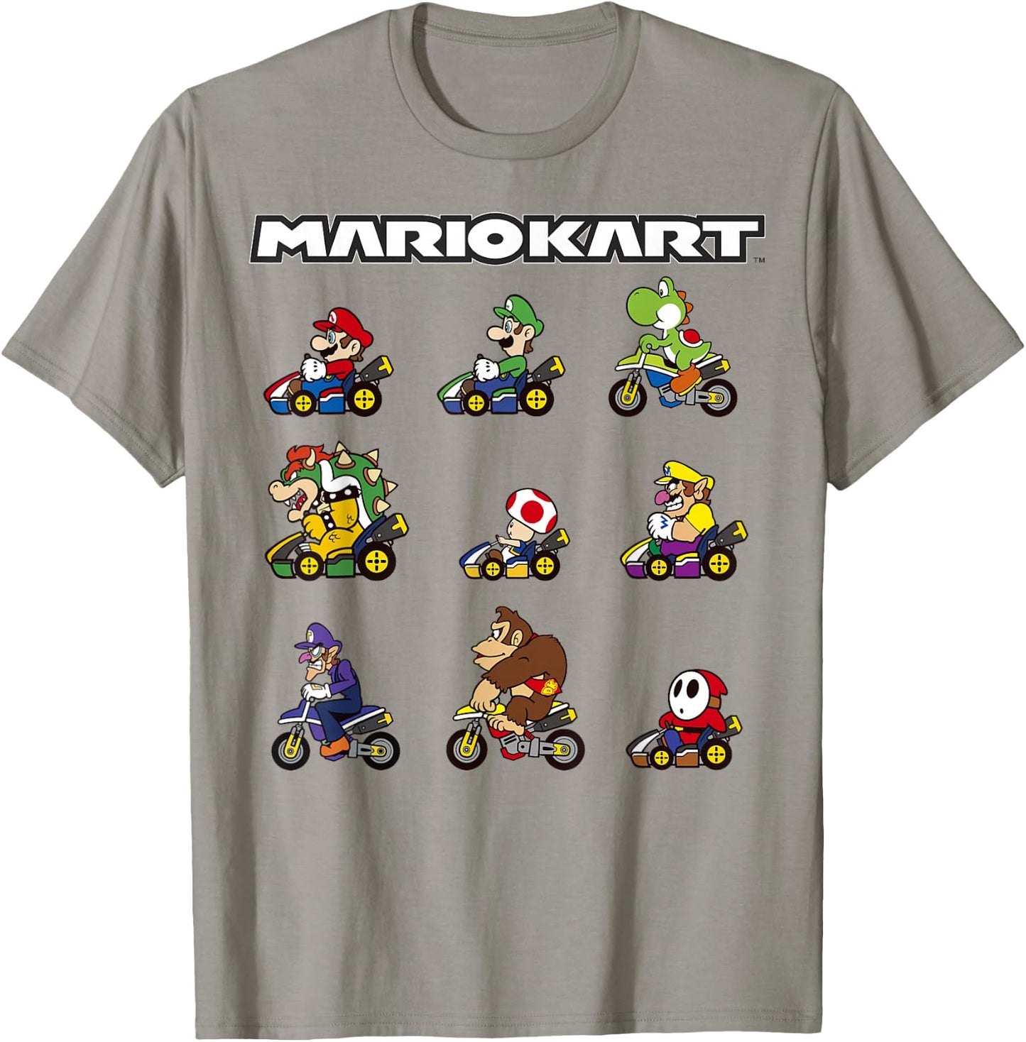 Nintendo Mario Kart Racers Ready Line-Up Graphic Small T-Shirt - T-Shirt | Sand