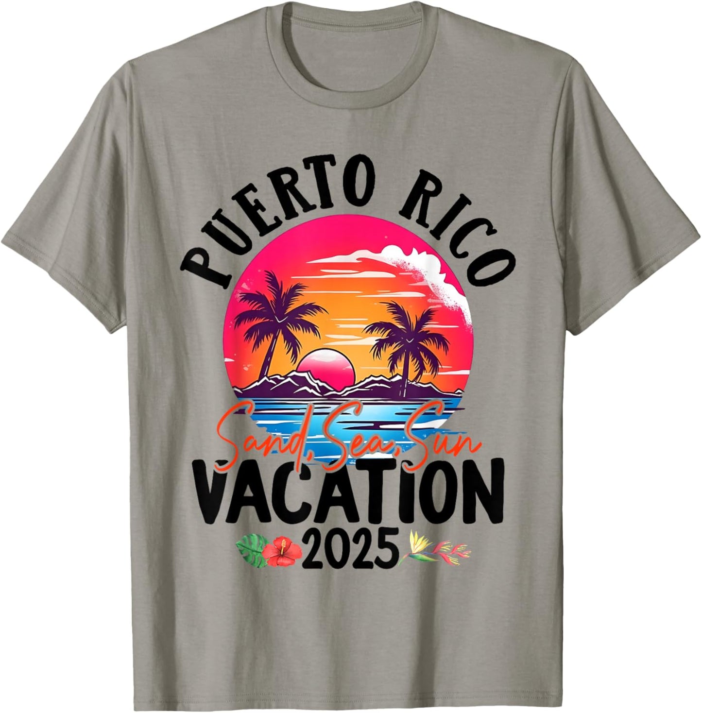Puerto Rico Vacation 2025 Souvenir Matching Family Group by Puerto Rico Vacation Souvenir Holiday for Families, Couples, Groups - Blue, -Adults, -Kids, Short Sleeve T-Shirt - T-Shirt | Sand