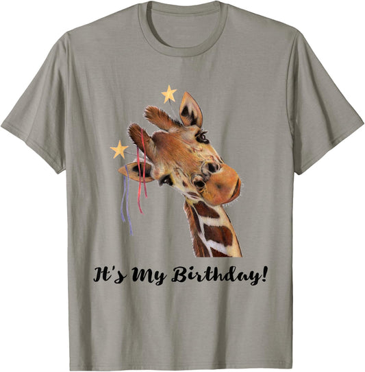 It's My Birthday Good Time Giraffe Party Animal T-Shirt - T-Shirt | Sand