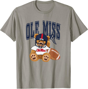 Mississippi Ole Miss Rebels Football Teddy Bear White T-Shirt - T-Shirt | Sand