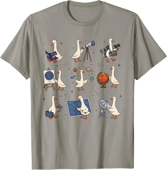 Silly Goose Astronomy Shirt Funny Space Science Astronomer T-Shirt - T-Shirt | Sand