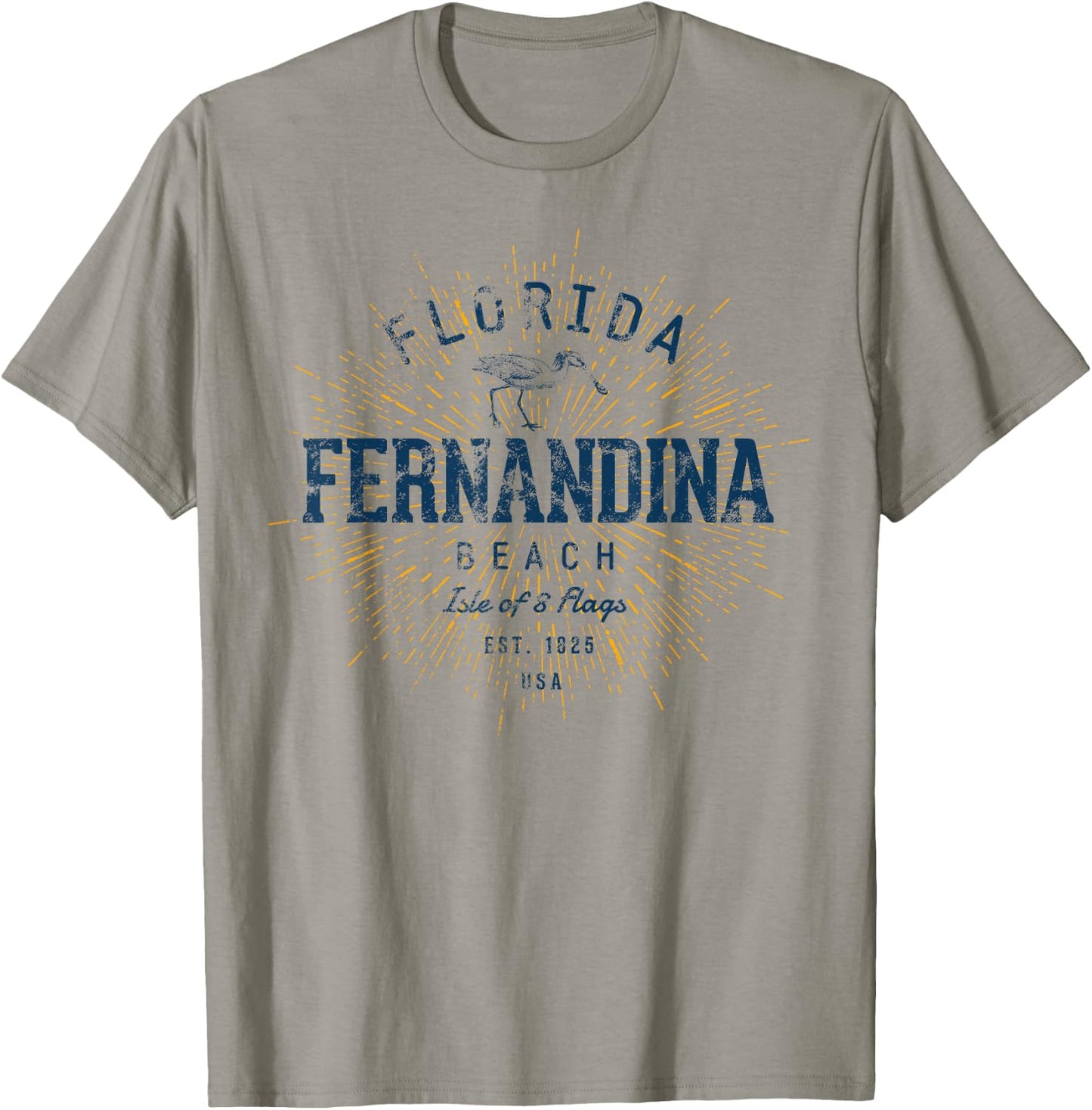 Vintage Fernandina Beach Retro T-Shirt - T-Shirt | Sand