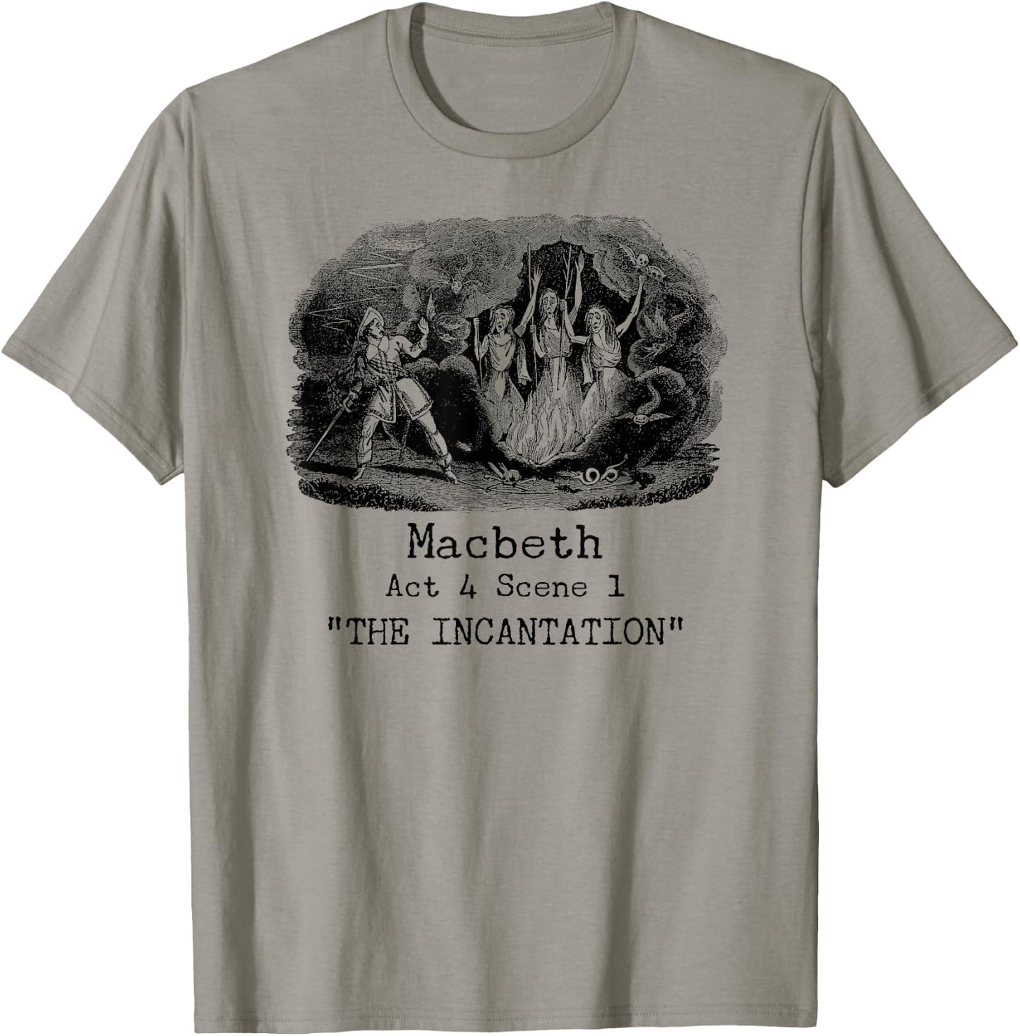 Three Witches Incantation Macbeth Shakespeare Literature T-Shirt - T-Shirt | Sand