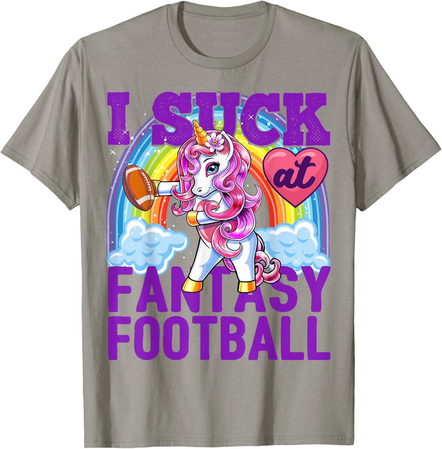 I Suck at Fantasy Football Flossing Unicorn Loser Shirt Men T-Shirt - T-Shirt | Sand