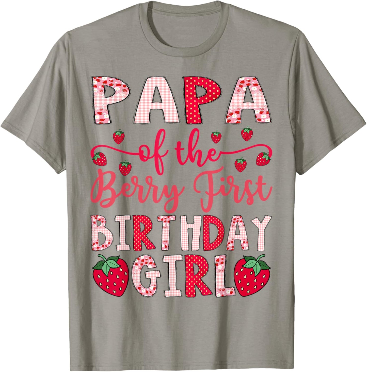 Papa of The Berry First Birthday Girl Strawberry Lover T-Shirt - T-Shirt | Sand