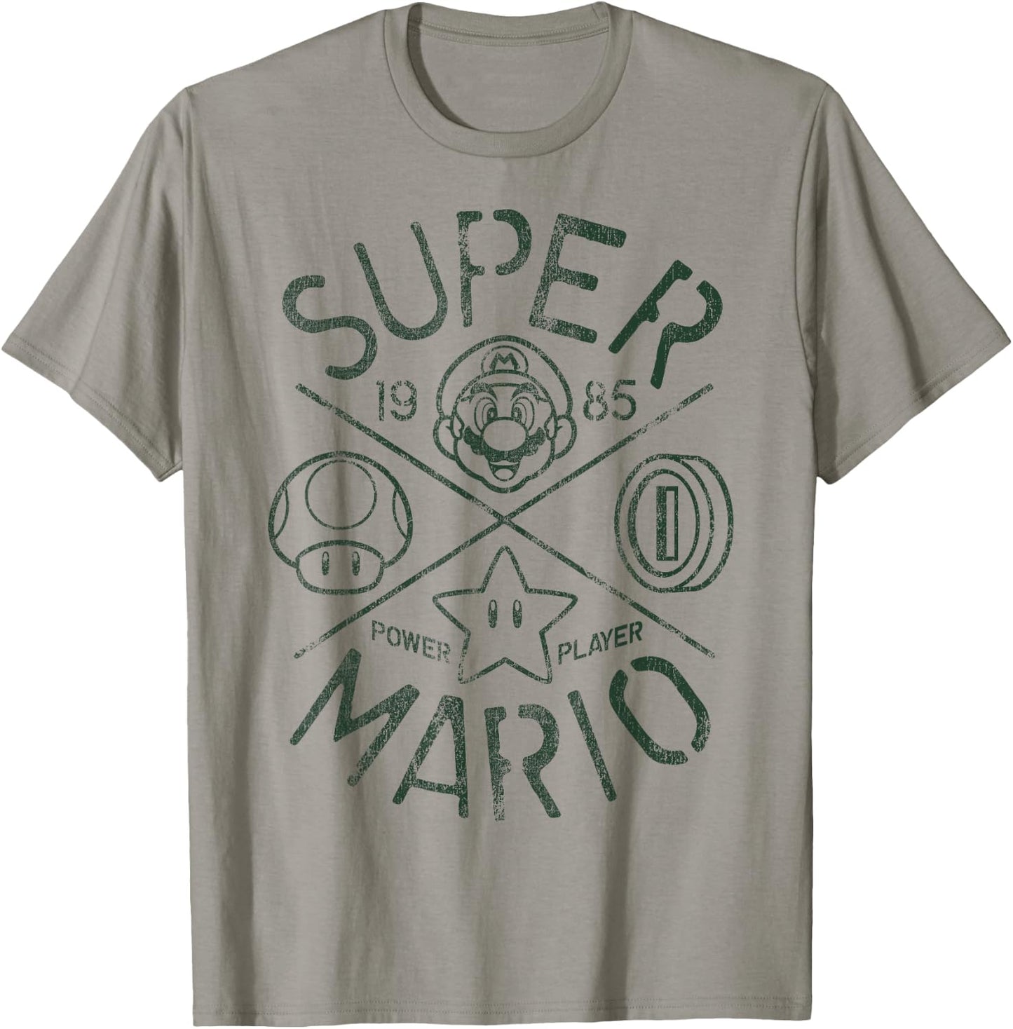 Nintendo Super Mario Vintage Crest 1985 Graphic T-Shirt - T-Shirt | Sand