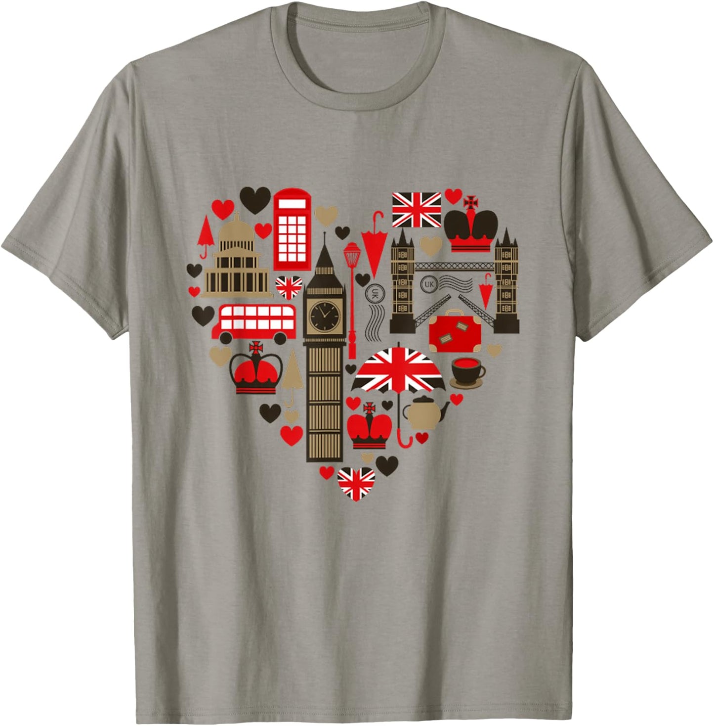 Vintage London I Love Travel Wanderlust Union Jack T-Shirt - T-Shirt | Sand