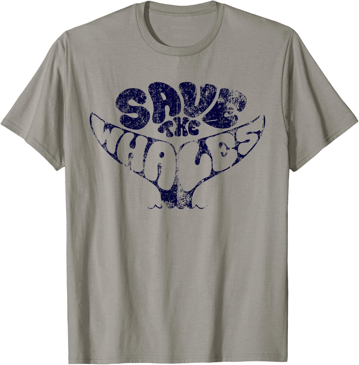 Save The Whales Distressed Vintage Environmentalist T-Shirt - T-Shirt | Sand
