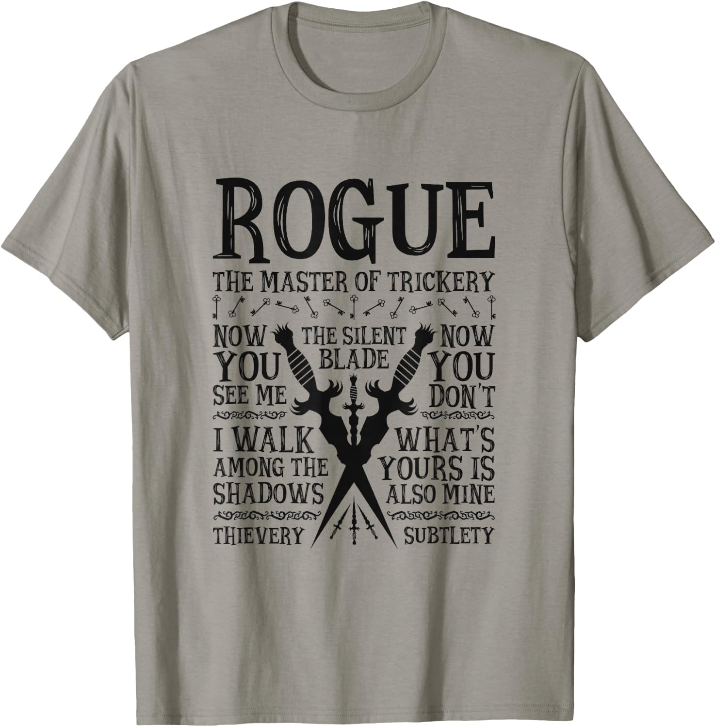 Rogue, The Master of Trickery - RPG Class T-Shirt - T-Shirt | Sand