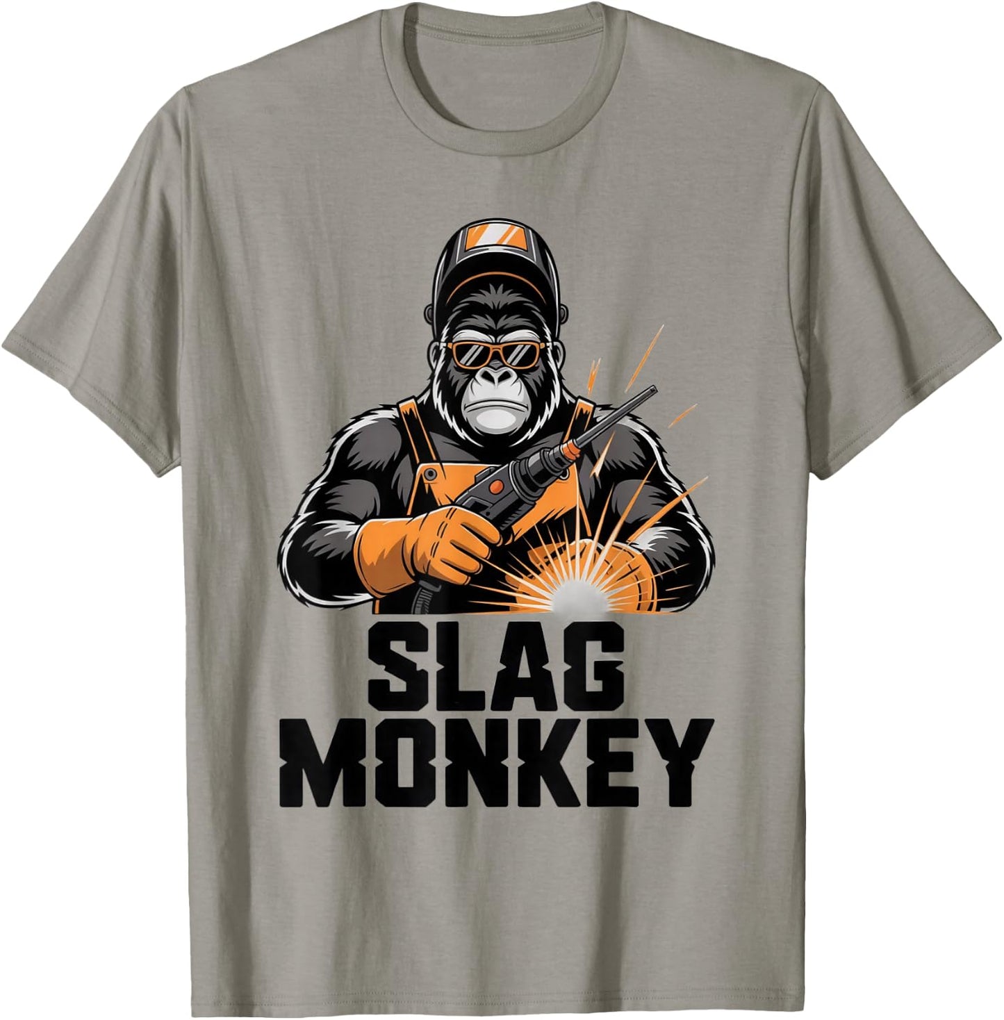 Slag Monkey Gorilla Welder MIG TIG Pipe Welding Men T-Shirt - T-Shirt | Sand