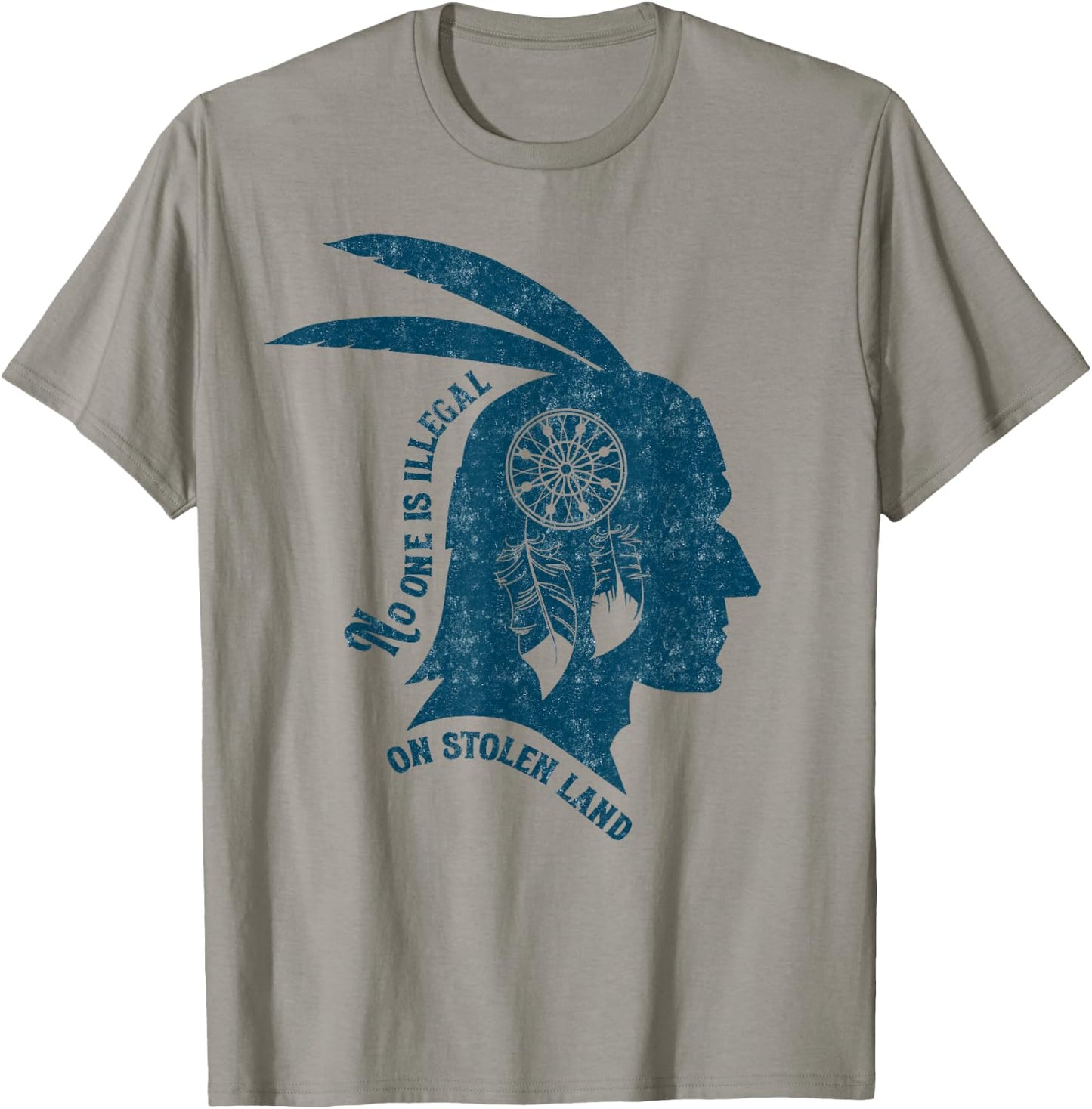 No One Is Illegal On Stolen Land Immigrant Immigration Shirt T-Shirt - T-Shirt | Sand