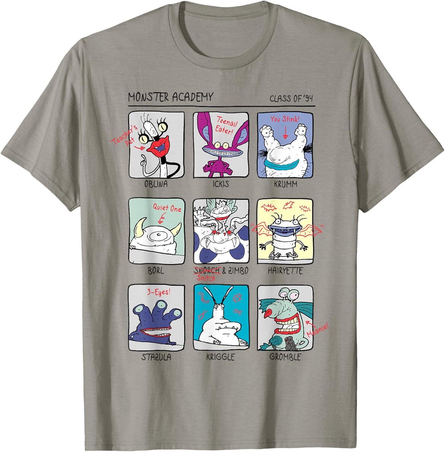 Aaahh!!! Real Monsters Yearbook Photos Page T-Shirt - T-Shirt | Sand