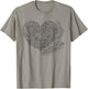Heart Shaped Adult Coloring Book Style Fashion T Shirt T-Shirt - T-Shirt | Sand